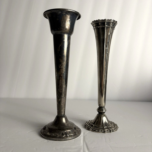 Vintage silver plate - plate, vase